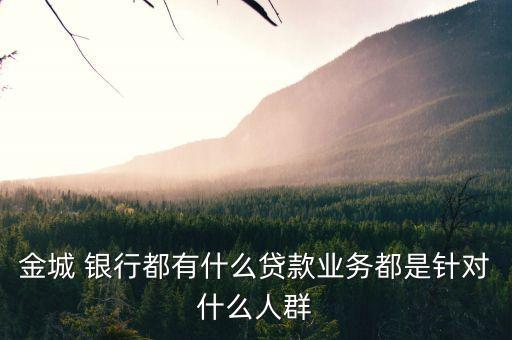 金城 銀行都有什么貸款業(yè)務都是針對什么人群