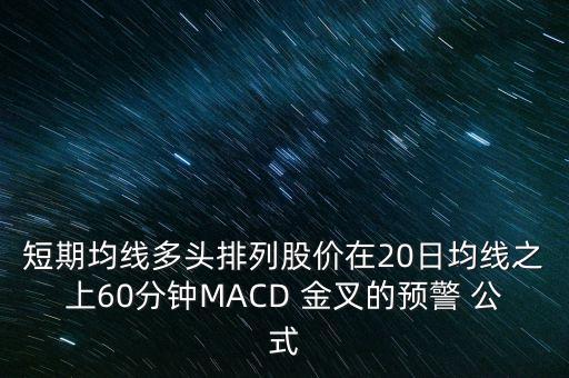 短期均線多頭排列股價(jià)在20日均線之上60分鐘MACD 金叉的預(yù)警 公式