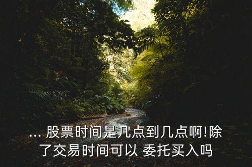 股票什么時間可以委托,股票買入什么委托方式最好