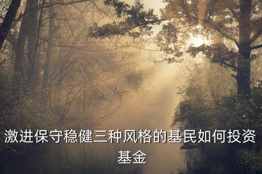 激進(jìn)保守穩(wěn)健三種風(fēng)格的基民如何投資 基金