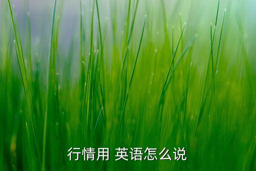 行情用 英語(yǔ)怎么說(shuō)