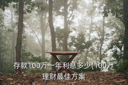 存款100萬一年利息多少(100萬理財(cái)最佳方案