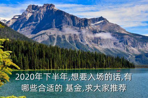 2020年下半年,想要入場(chǎng)的話(huà),有哪些合適的 基金,求大家推薦