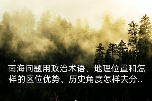  南海問題用政治術(shù)語、地理位置和怎樣的區(qū)位優(yōu)勢、歷史角度怎樣去分...