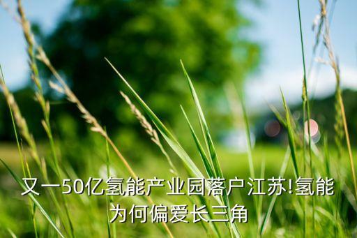 又一50億氫能產(chǎn)業(yè)園落戶江蘇!氫能為何偏愛(ài)長(zhǎng)三角