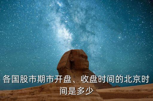 各國股市期市開盤、收盤時間的北京時間是多少