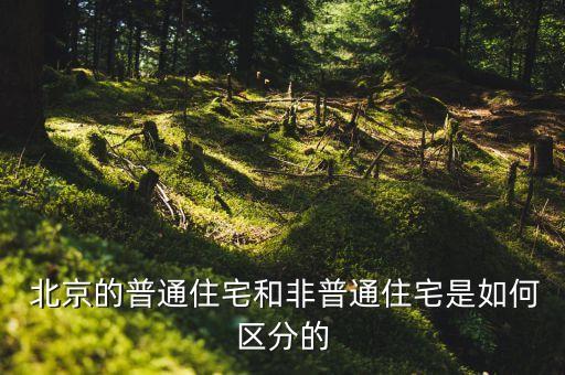  北京的普通住宅和非普通住宅是如何區(qū)分的