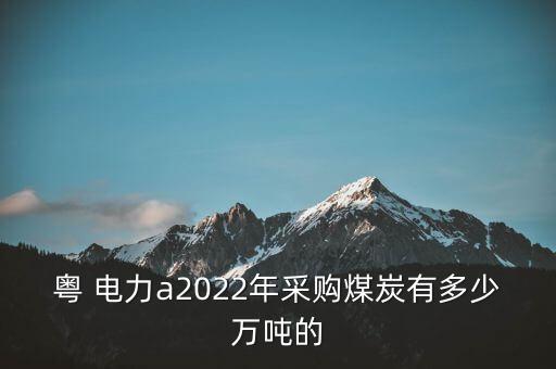 粵 電力a2022年采購(gòu)煤炭有多少萬(wàn)噸的