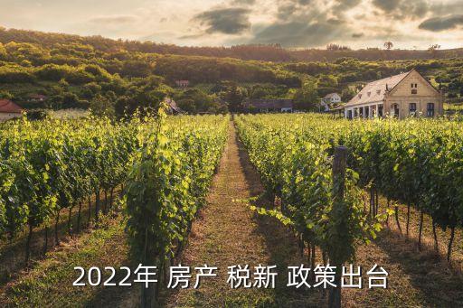 2022年 房產(chǎn) 稅新 政策出臺(tái)