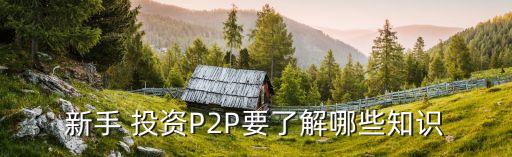 新手 投資P2P要了解哪些知識