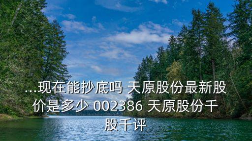 ...現(xiàn)在能抄底嗎 天原股份最新股價是多少 002386 天原股份千股千評