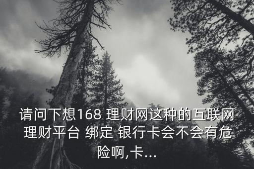 請(qǐng)問下想168 理財(cái)網(wǎng)這種的互聯(lián)網(wǎng) 理財(cái)平臺(tái) 綁定 銀行卡會(huì)不會(huì)有危險(xiǎn)啊,卡...