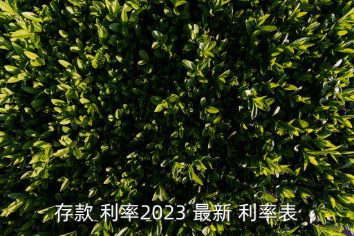 存款 利率2023 最新 利率表