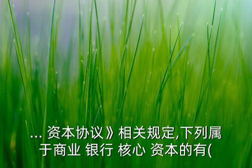 ... 資本協(xié)議》相關規(guī)定,下列屬于商業(yè) 銀行 核心 資本的有(