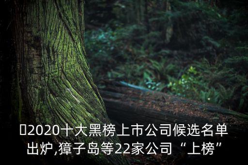 ?2020十大黑榜上市公司候選名單出爐,獐子島等22家公司“上榜”