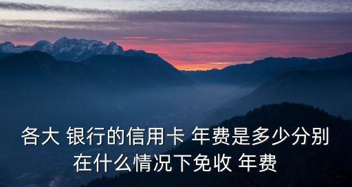 各大 銀行的信用卡 年費(fèi)是多少分別在什么情況下免收 年費(fèi)