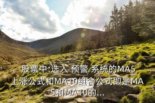  股票中:選入 預(yù)警 系統(tǒng)的MA5上漲公式和MA10組合公式即是MA5和MA10的...