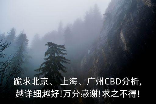 跪求北京、 上海、廣州CBD分析,越詳細(xì)越好!萬分感謝!求之不得!