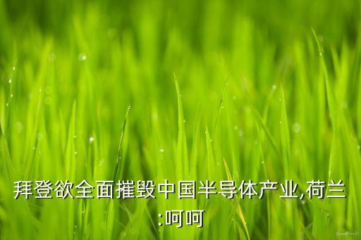 拜登欲全面摧毀中國半導體產(chǎn)業(yè),荷蘭:呵呵