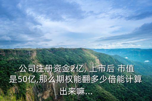  公司注冊(cè)資金2億, 上市后 市值是50億,那么期權(quán)能翻多少倍能計(jì)算出來嘛...