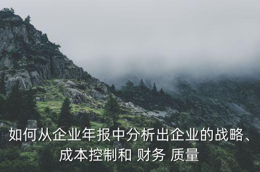 如何從企業(yè)年報(bào)中分析出企業(yè)的戰(zhàn)略、成本控制和 財(cái)務(wù) 質(zhì)量