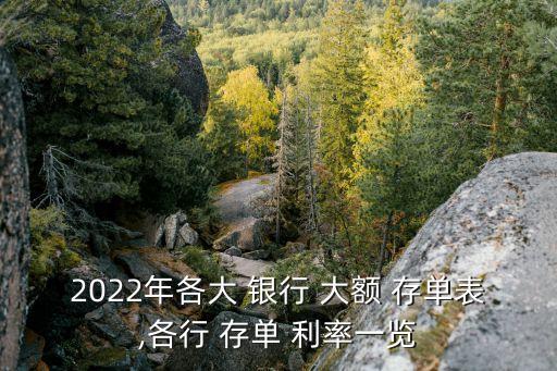 2022年各大 銀行 大額 存單表,各行 存單 利率一覽