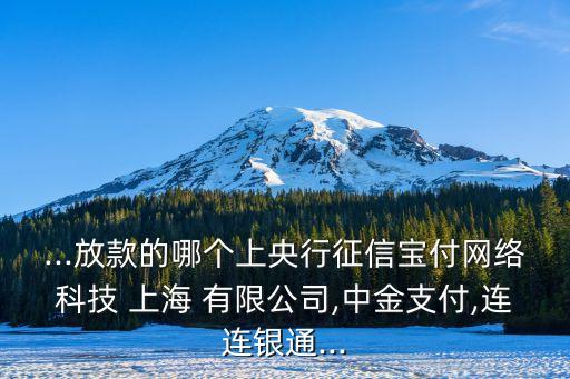 ...放款的哪個上央行征信寶付網(wǎng)絡(luò)科技 上海 有限公司,中金支付,連連銀通...