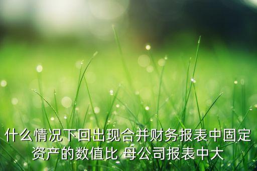 什么情況下回出現(xiàn)合并財務(wù)報表中固定資產(chǎn)的數(shù)值比 母公司報表中大