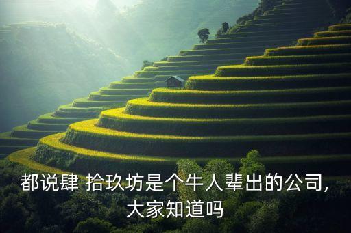 都說肆 拾玖坊是個(gè)牛人輩出的公司,大家知道嗎