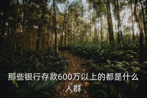 那些銀行存款600萬以上的都是什么人群