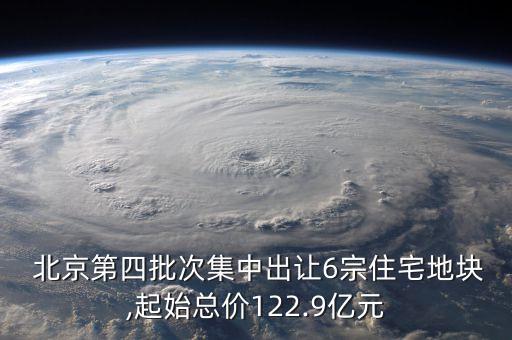  北京第四批次集中出讓6宗住宅地塊,起始總價122.9億元