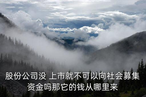 股份公司沒 上市就不可以向社會(huì)募集資金嗎那它的錢從哪里來(lái)