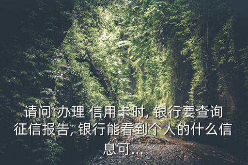 請問:辦理 信用卡時, 銀行要查詢征信報(bào)告, 銀行能看到個人的什么信息可...