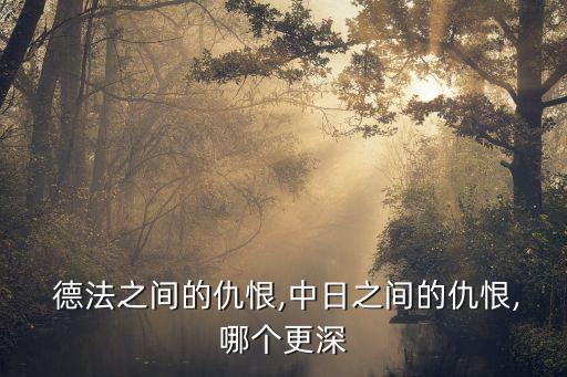  德法之間的仇恨,中日之間的仇恨,哪個(gè)更深