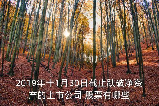 2019年十1月30日截止跌破凈資產(chǎn)的上市公司 股票有哪些