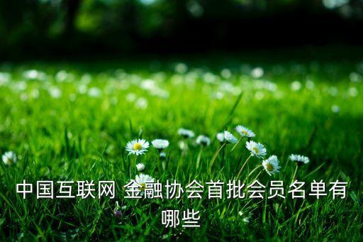 中國(guó)互聯(lián)網(wǎng) 金融協(xié)會(huì)首批會(huì)員名單有哪些