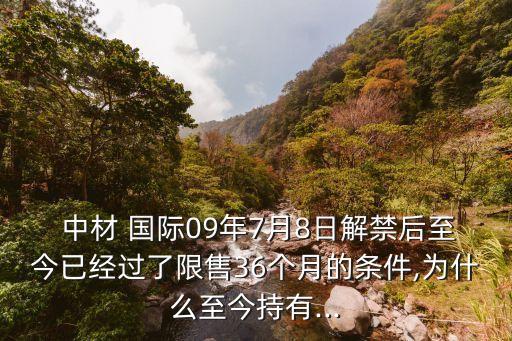  中材 國際09年7月8日解禁后至今已經(jīng)過了限售36個月的條件,為什么至今持有...