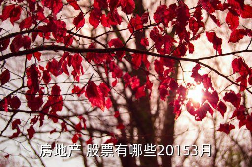 房地產(chǎn) 股票有哪些20153月