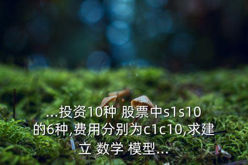 ...投資10種 股票中s1s10的6種,費(fèi)用分別為c1c10,求建立 數(shù)學(xué) 模型...