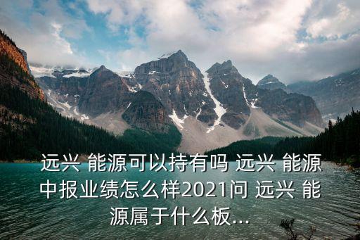  遠興 能源可以持有嗎 遠興 能源中報業(yè)績怎么樣2021問 遠興 能源屬于什么板...