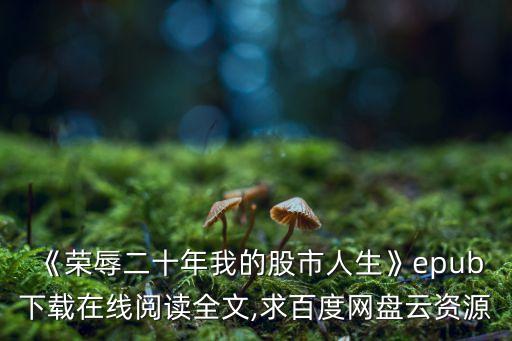 《榮辱二十年我的股市人生》epub下載在線(xiàn)閱讀全文,求百度網(wǎng)盤(pán)云資源