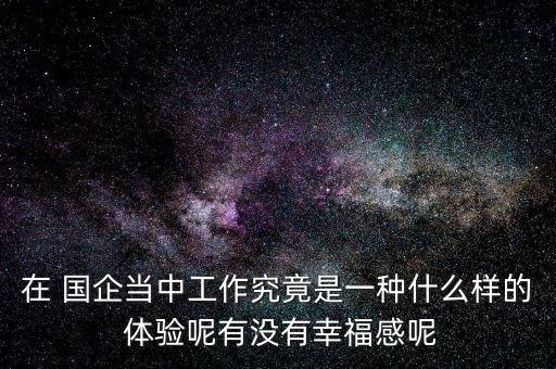 在 國企當中工作究竟是一種什么樣的 體驗?zāi)赜袥]有幸福感呢