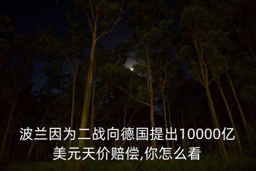 波蘭因?yàn)槎?zhàn)向德國提出10000億美元天價(jià)賠償,你怎么看