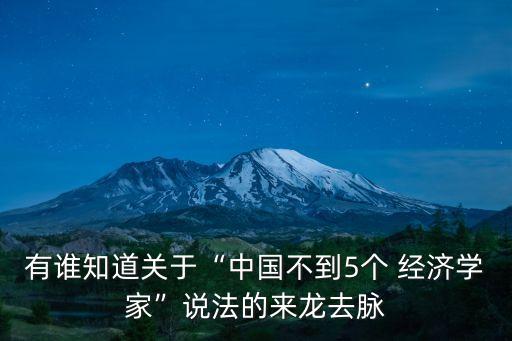 有誰知道關(guān)于“中國不到5個 經(jīng)濟學(xué)家”說法的來龍去脈