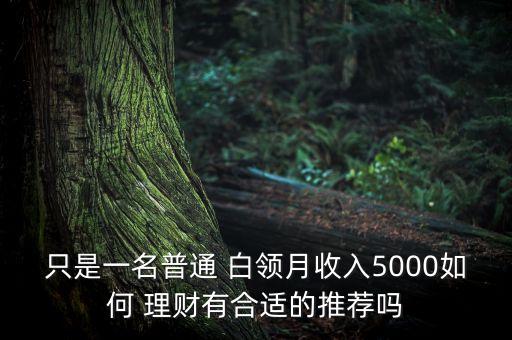 只是一名普通 白領(lǐng)月收入5000如何 理財有合適的推薦嗎