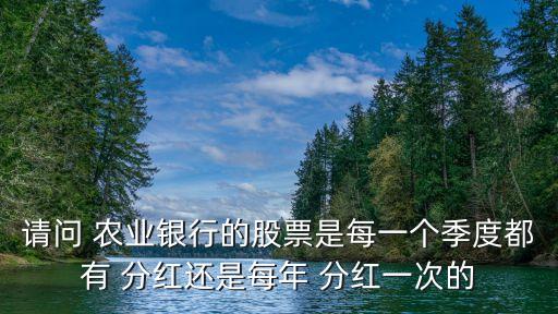 請問 農(nóng)業(yè)銀行的股票是每一個(gè)季度都有 分紅還是每年 分紅一次的