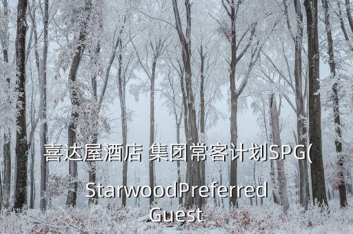  喜達屋酒店 集團常客計劃SPG(StarwoodPreferredGuest