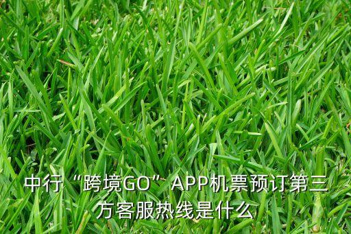 中行“跨境GO”APP機(jī)票預(yù)訂第三方客服熱線是什么