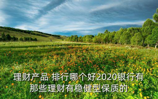 理財(cái)產(chǎn)品 排行哪個(gè)好2020銀行有那些理財(cái)有穩(wěn)健型保質(zhì)的