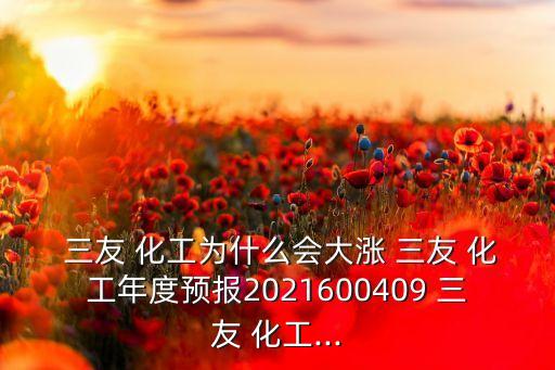  三友 化工為什么會大漲 三友 化工年度預(yù)報2021600409 三友 化工...